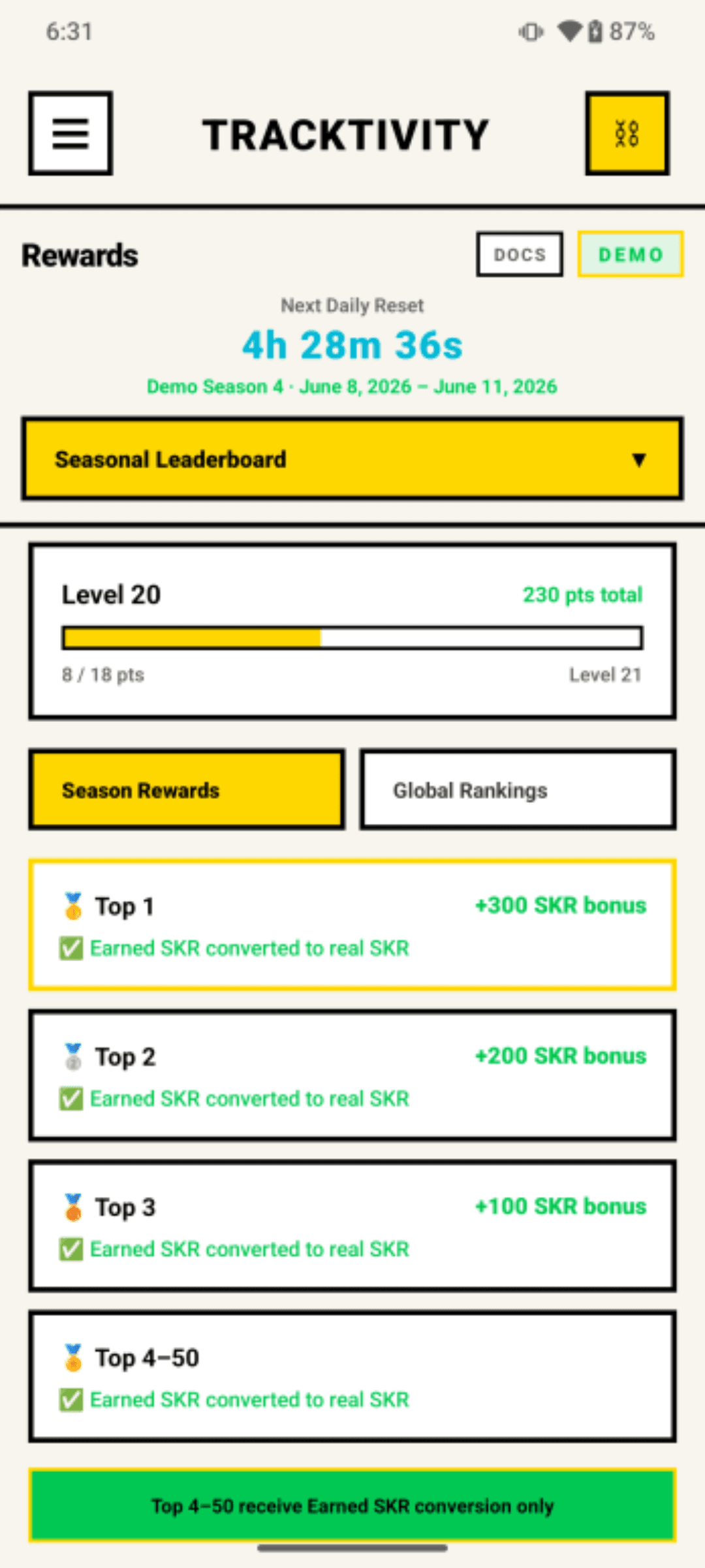 Tracktivity app preview 6